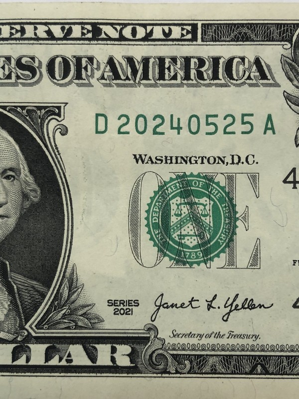 May 25 2024 Bday/Anniversary Crisp 2021 Fancy Serial Circulated $1 Dollar Note