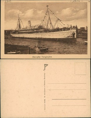 Ansichtskarte  Schiffe Dampfer Steamer Dampfer Tanganjika 1914