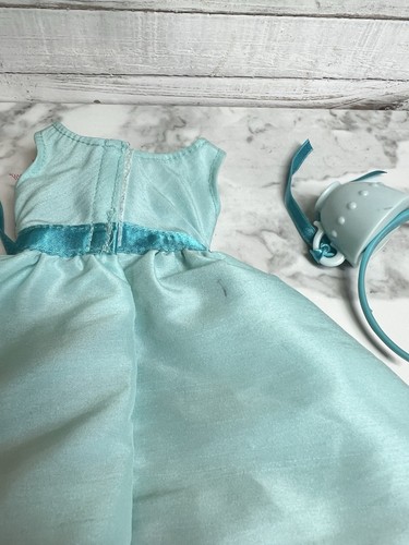 14.5" American Girl Doll WellieWishers Garden Tea Time Outfit Party Dress & Hat - Picture 3 of 5