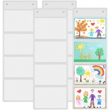 4 PCS Hanging Wall File Storage Pocket Chart ...