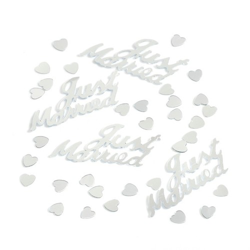 Just Married Foil Wedding Confetti Table Scatter Decoration eBay