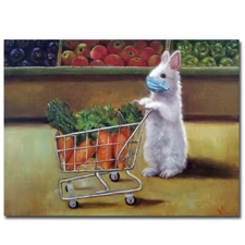 Quarantine Shopping by Heffernan Gallery-Wrapped Canvas Art (21 in x 28 in)
