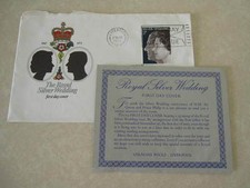 The Royal Silver Wedding First Day Cover Stamp -Queen Elizabeth & Prince Philip