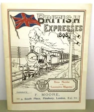 BRITISH EXPRESSES 1898 LOCOMOTIVE RAILWAYANA ART BY ATLAS EDITIONS - EXCELLENT