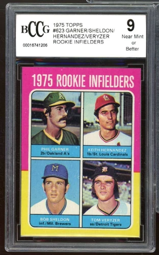 1975 Topps #623 Garner/Veryzer/Hernandez/McGlothen Rookie BGS BCCG 9 Near Mint+