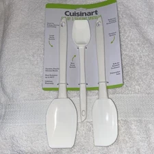 Cuisinart Set Of 3 White Silicone Spatulas CTG-00-3SP2 New