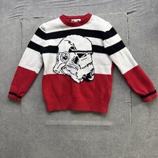 Star Wars Stormtrooper Sweater Boys 6 Gap Red Knit Striped Pullover Cosplay Top