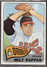 1965 Topps Set-Break #270 Milt Pappas NR-MINT *JAYSACE*