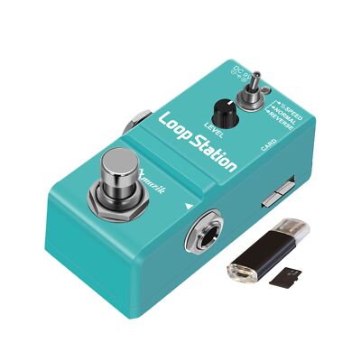 Electric guitar Effects pedal Unlimited overdubs 10-minute loops SD card storage