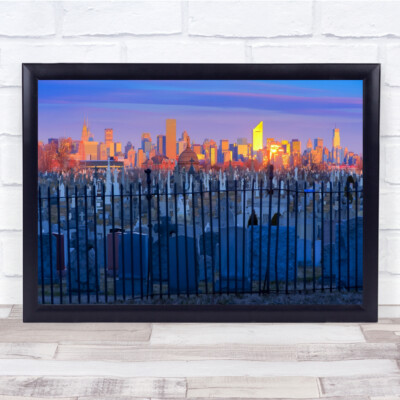 USA New York Queens Sonnenaufgang über den Städten Wandkunstdruck