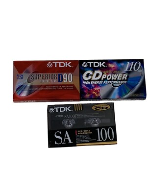 SEALED Lot 3 TDK Audio Cassettes Type 2 & 1 NOS High & Normal Bias 90-100 min