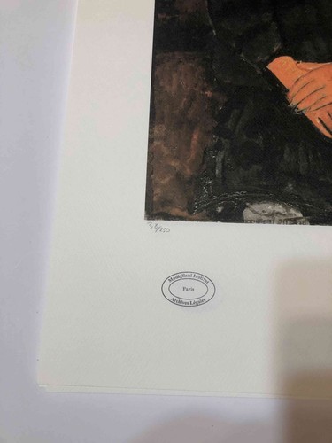 Amedeo Modigliani litografia off set cm 50x70 Archives Paris - firma su lastra - Bild 8 von 8