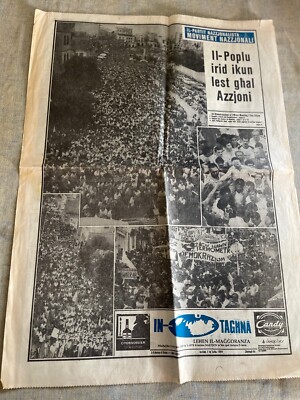 MALTA NEWSPAPER IN-... TAGHNA, 7 July 1984, 16 pages inc double spread poster
