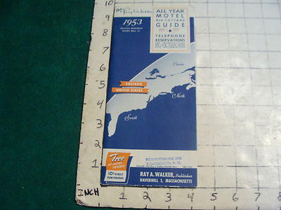 vintage  travel MAP: 1953 Eastern United States RAY A WALKER