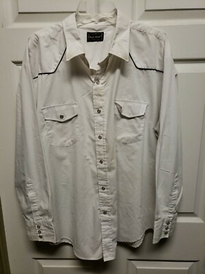 High Noon Men Western Shirt Size 2X Long Sleeve Pearl Snaps Grunge Distressed 