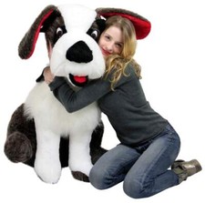 Giant Stuffed Dog Plush Saint Bernard 38 Inches Soft Biggest Plushie Made in USA