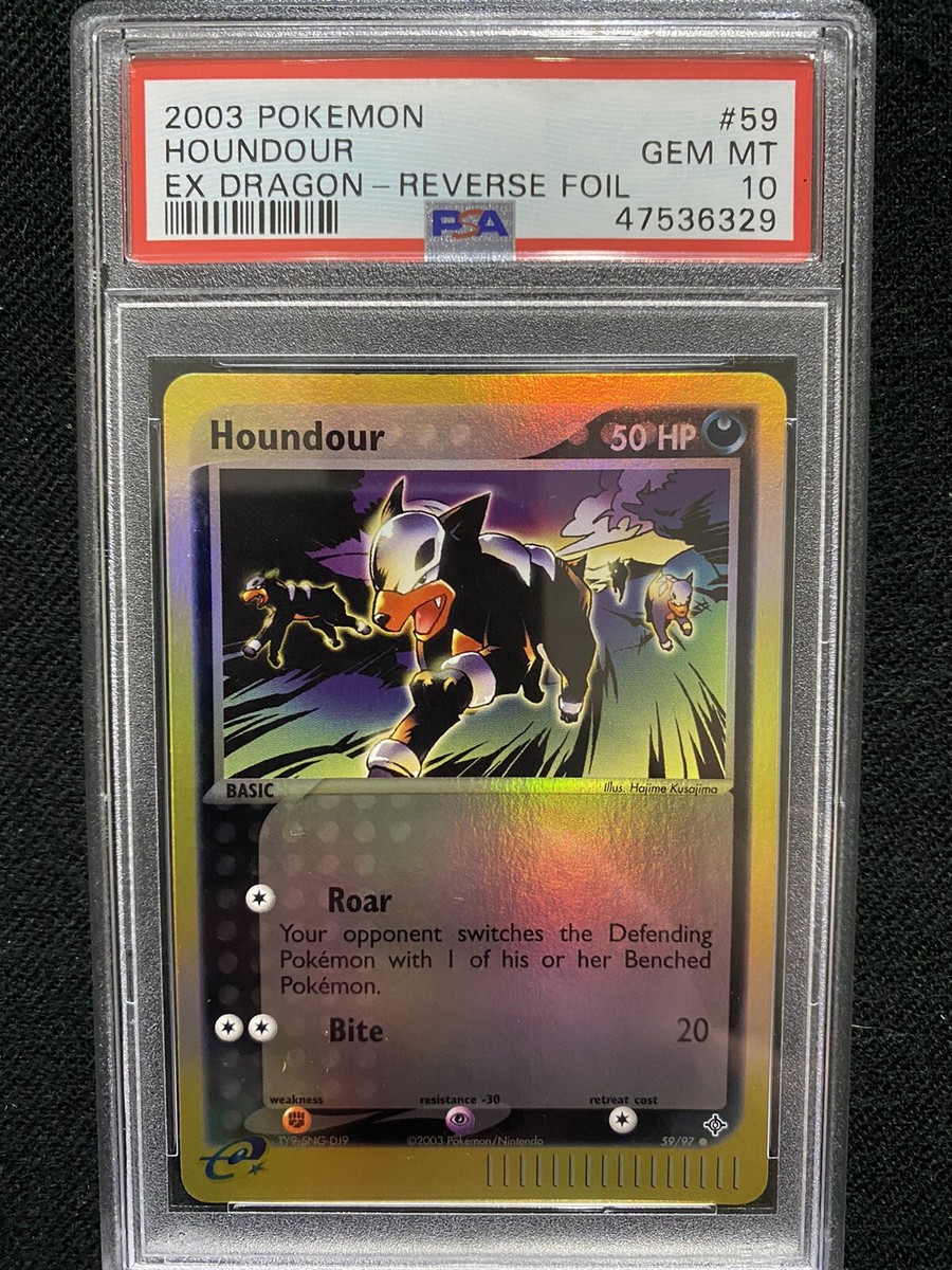 2003 Pokemon EX Dragon #59 Houndour Reverse Foil — front