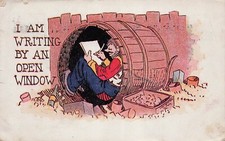 Vagabond Large Barrel Dream Positive Thinking Letter Home Fence Vtg Postcard E19