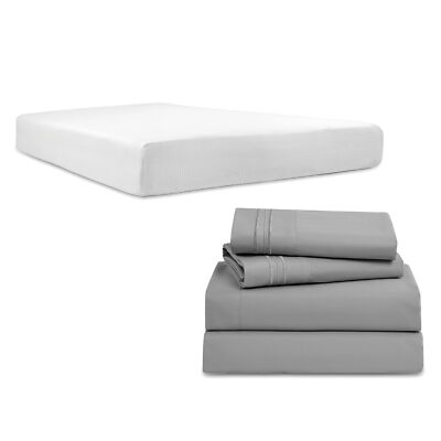Green Tea 8'' 10'' 12'' Memory Foam Mattress with 4 Piece Deep Pocket Bed Sheet Set