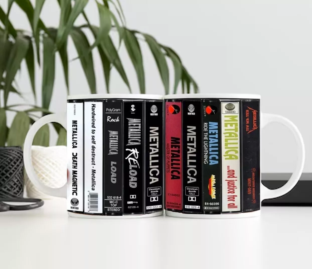 Metallica Albums Retro Cassette Mug for Metal Music Fans
