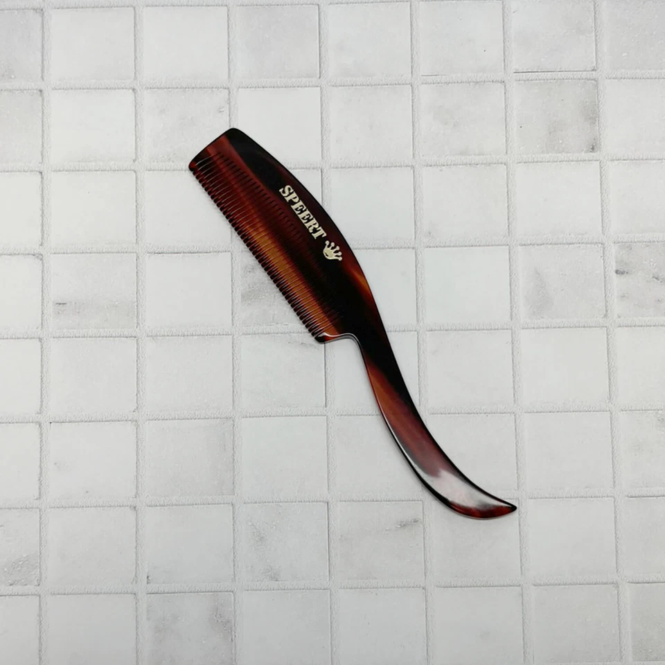Peine bigote europeo hecho a mano Speert estilo #1618 5 pulgadas marrón tortuga habana Foto 2 de 4