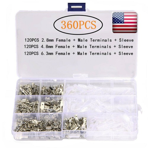 900/720Pcs Male & Female Quick Splice Spade Wire Connectors Crimp Terminals Kits - Picture 35 of 58