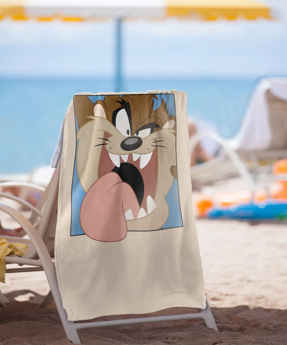 Looney Tunes Beach Towel, 30"x60" Taz Closeup Beach Towel