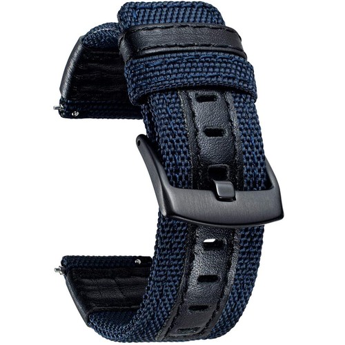 Fashion Nylon Leather Canvas Watch Strap Band Replacement Bracelet 18 20 22 24mm - Picture 22 of 34
