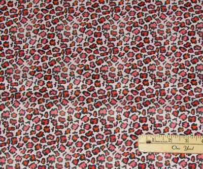 Pink Leopard Skin 100% Cotton Fabric by the 1/2 Yard @  18'' x 42''  #120-21435