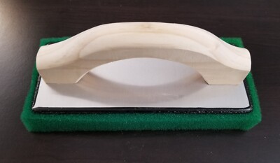 Green Foam Sponge Float Wood Handle 9'' x 4'' x 1'' Concrete Stucco EIFS Masonry