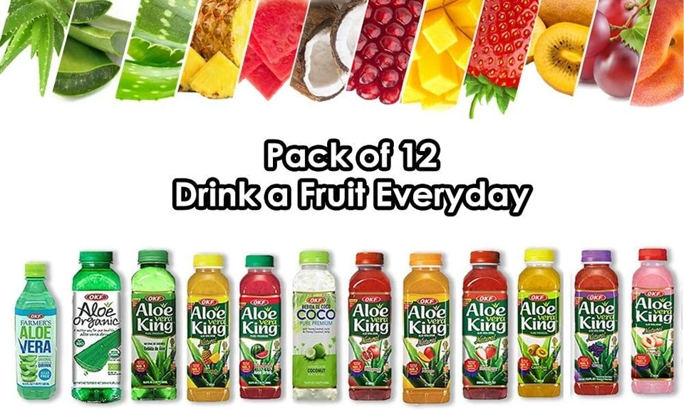 OKF Aloe Vera King Drink 12 sabores nuevo paquete de variedad, precio más bajo Foto 4 de 4