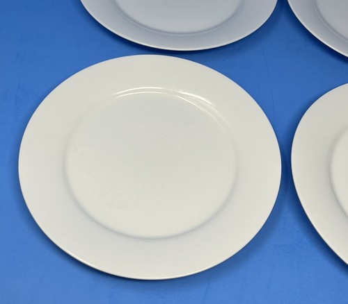 Crate & Barrel Aspen Set of 4 Salad Plates White Rimmed 8 3/8" - Picture 2 of 5