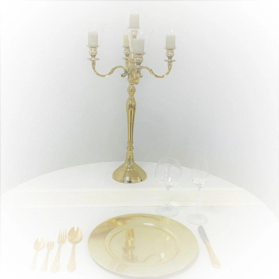 50 x Platzteller Teller Unterteller Deko Teller  Gold Hochzeit  33cm dekowelten - Bild 2 von 3