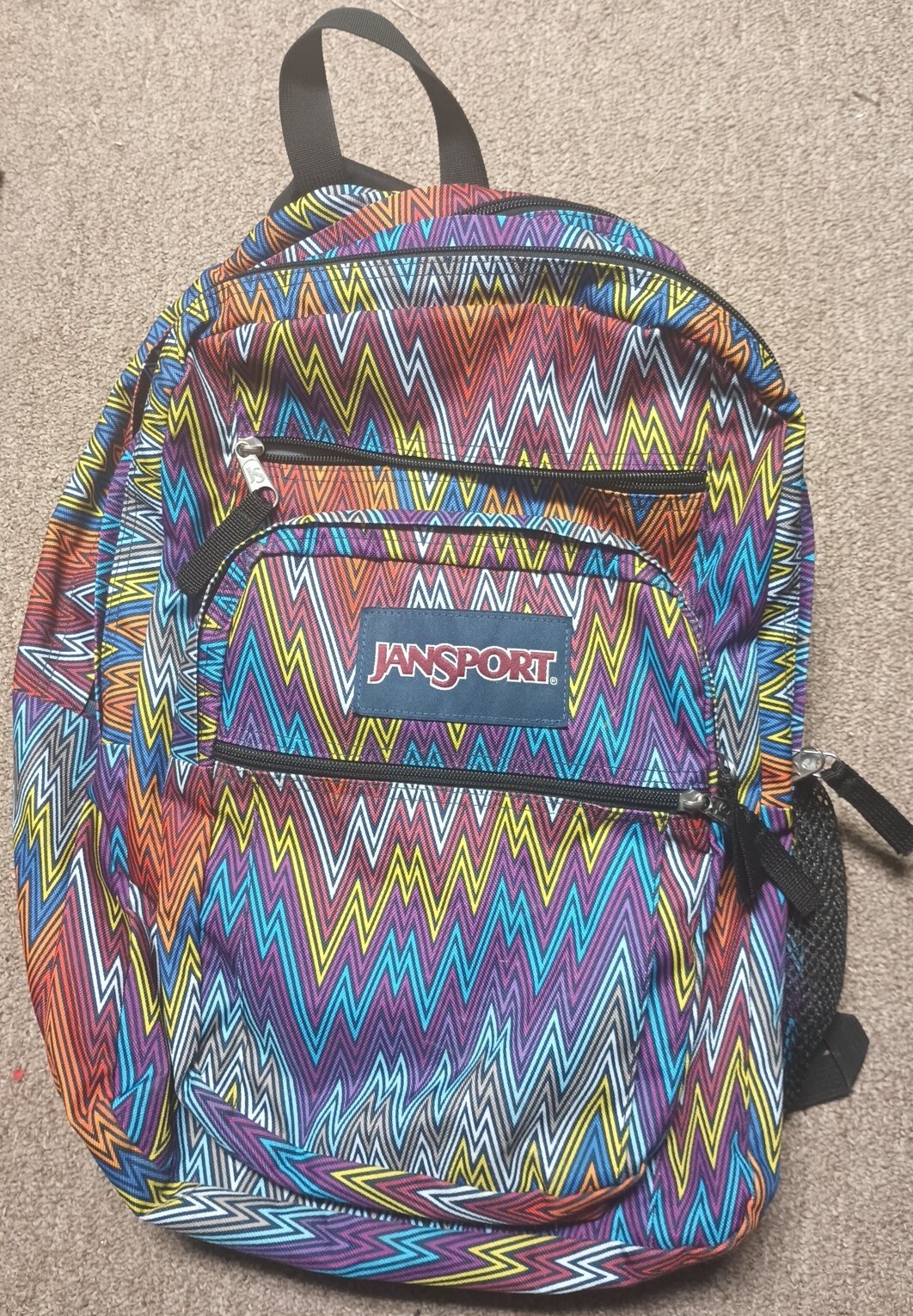 Jansport Student Big Backpack Multi Color Aztec Waves Gem