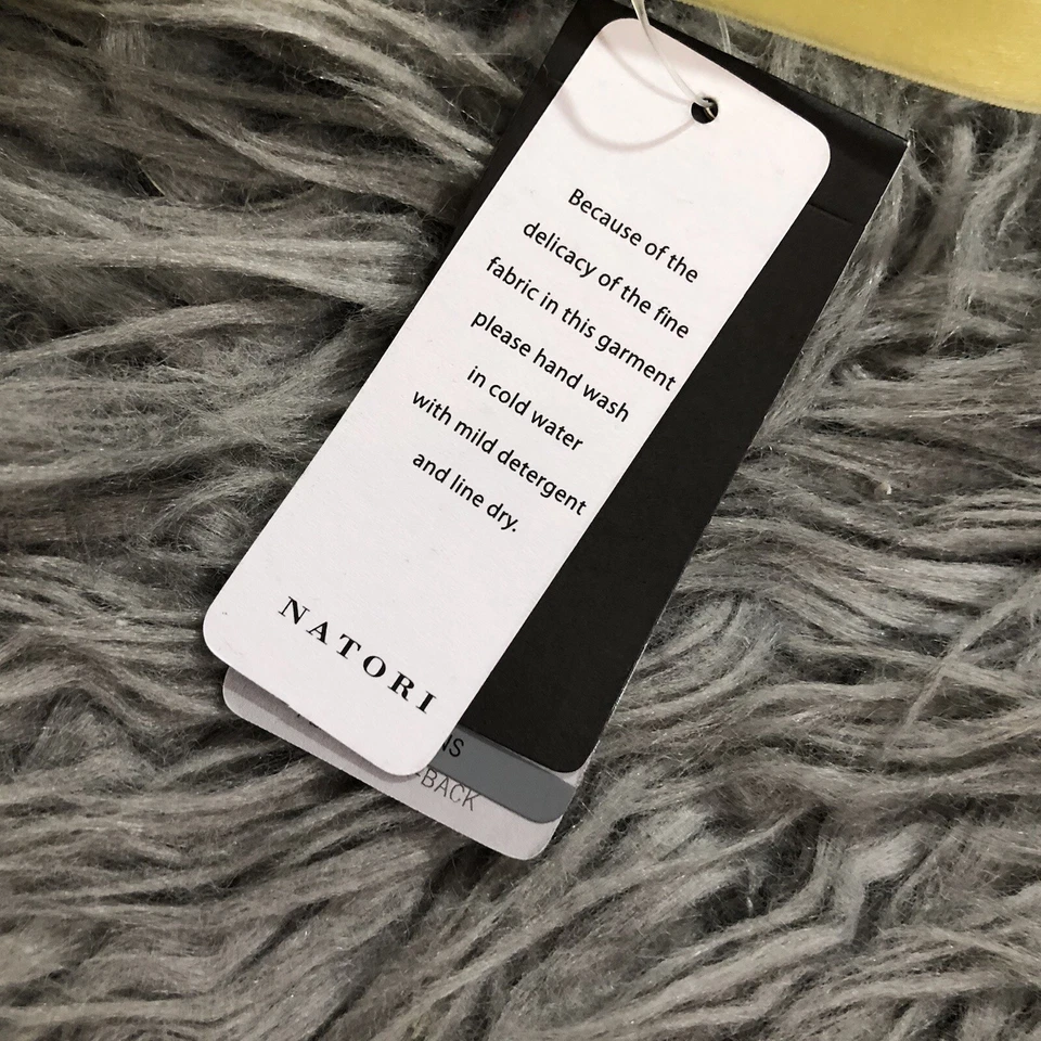 Nuevo con etiquetas Sujetador NATORI 735023 Plumas Cierre Frontal Clip T-Back Amarillo Encaje Suave Talla 32DD Foto 2 de 4