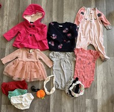 Lot of 15 Clothes Fall Baby Girl Size 3 And 3-6 Months Dress Jacket/Sweater Ect