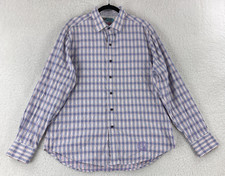 Robert Graham Button-Up Dress Shirt Mens Size XL Purple Geo Print Long Sleeve