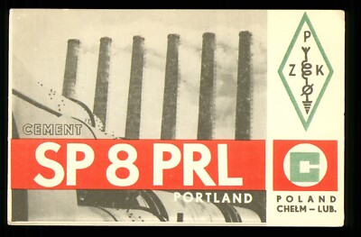 1 x QSL Karte Radio Polen SP8PRL Portland Zement Werbung 1985   T896
