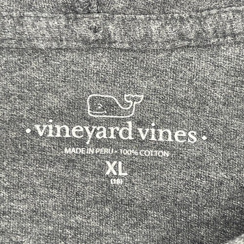 Vineyard Vines Hoodie T-shirt Long Sleeve Whale Logo Pocket Gray XL - Picture 4 of 7