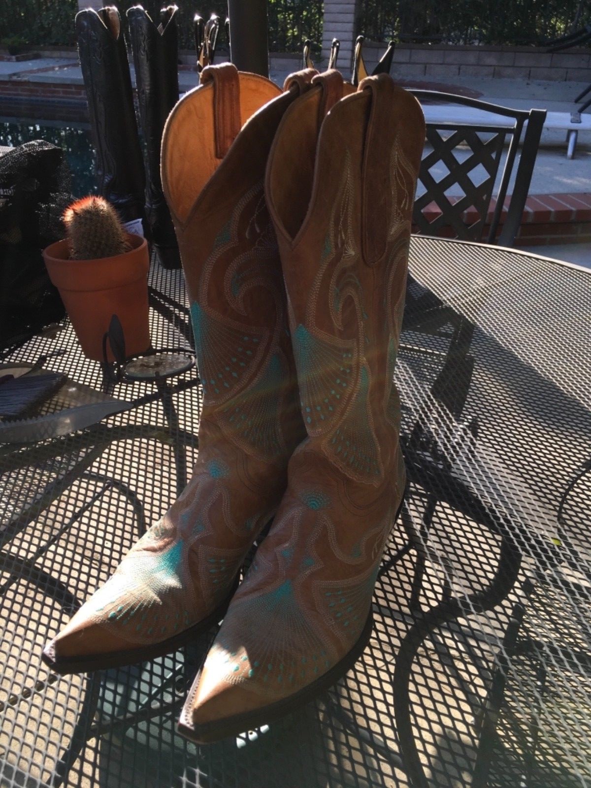 The Old Gringo Cuero Cuero Cuero Tostado Turquesa Pavo Real bordado para mujer botas 7 B 94cdad The Old Gringo Cuero Cuero Cuero Tostado Turquesa Pavo Real bordado para mujer botas 7 B 94cdad