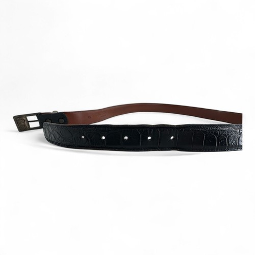 JW Cooper .925 Sterling Silver Navy Blue Alligator Belt - Picture 6 of 7