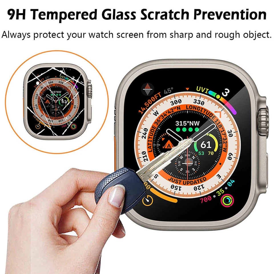 For Apple Watch Ultra/2/3 3D Tempered Glass Full Screen Protector iWatch 49mm - Image 3 of 4