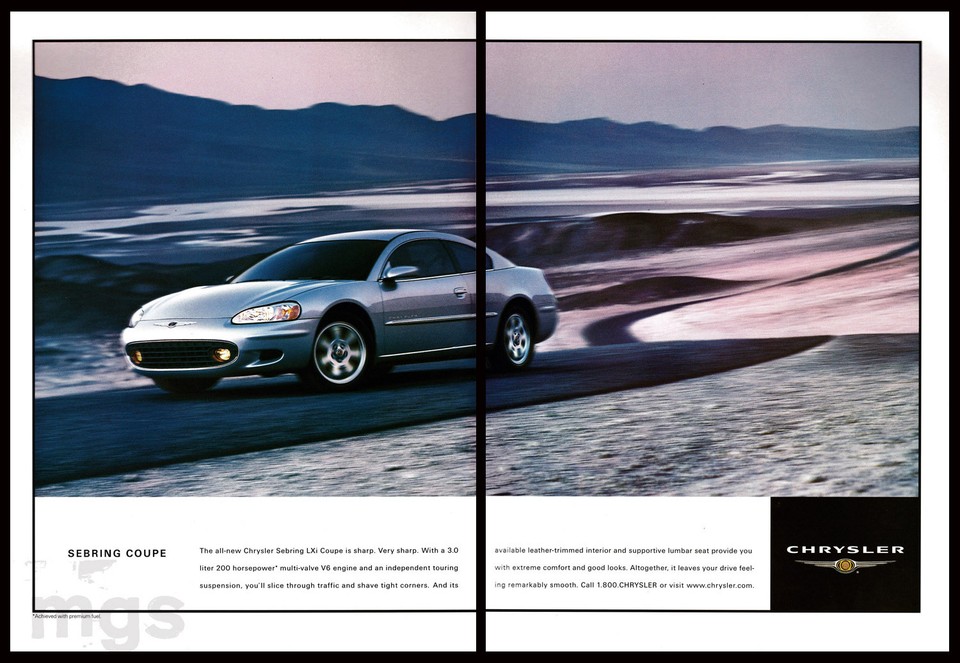 Chrysler Sebring 3-pg print ad 2000 Razor Sharp Handling | eBay