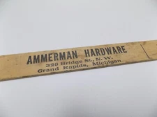 Hardware Store Advertising 1953 Michigan Legal Fish Wood 14" Ruler w/Size Limits