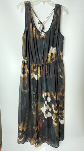 Monroe & Main Brown Orange Turquoise Skin Tie Maxi Dress Summer Cruise SZ 1X NWT