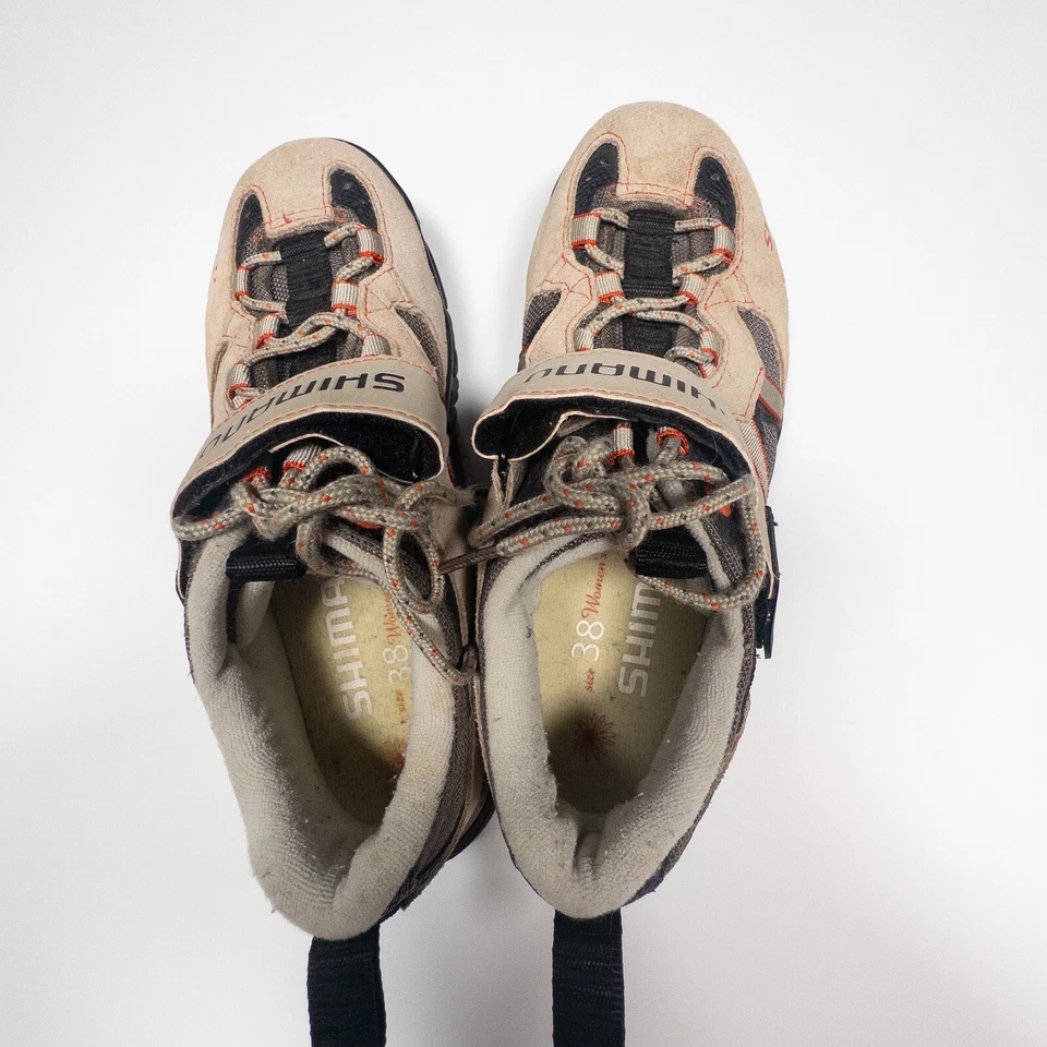 Zapatos de ciclismo Shimano SPD para mujer bicicleta de montaña beige naranja talla 38 6 a 6,5 Foto 4 de 4