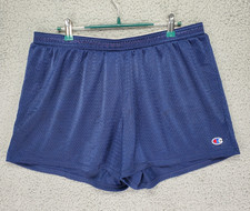 Champion Authentic Mesh Shorts Mens L Navy Blue 3.5" Inseam Varsity Gym Running