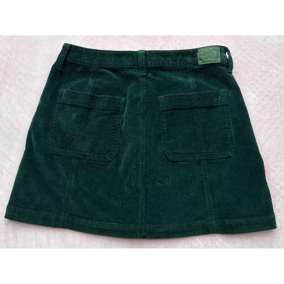 American Eagle Corduroy Mini Skirt Women's Size 6 Dark Green Pockets - Image 4 of 4