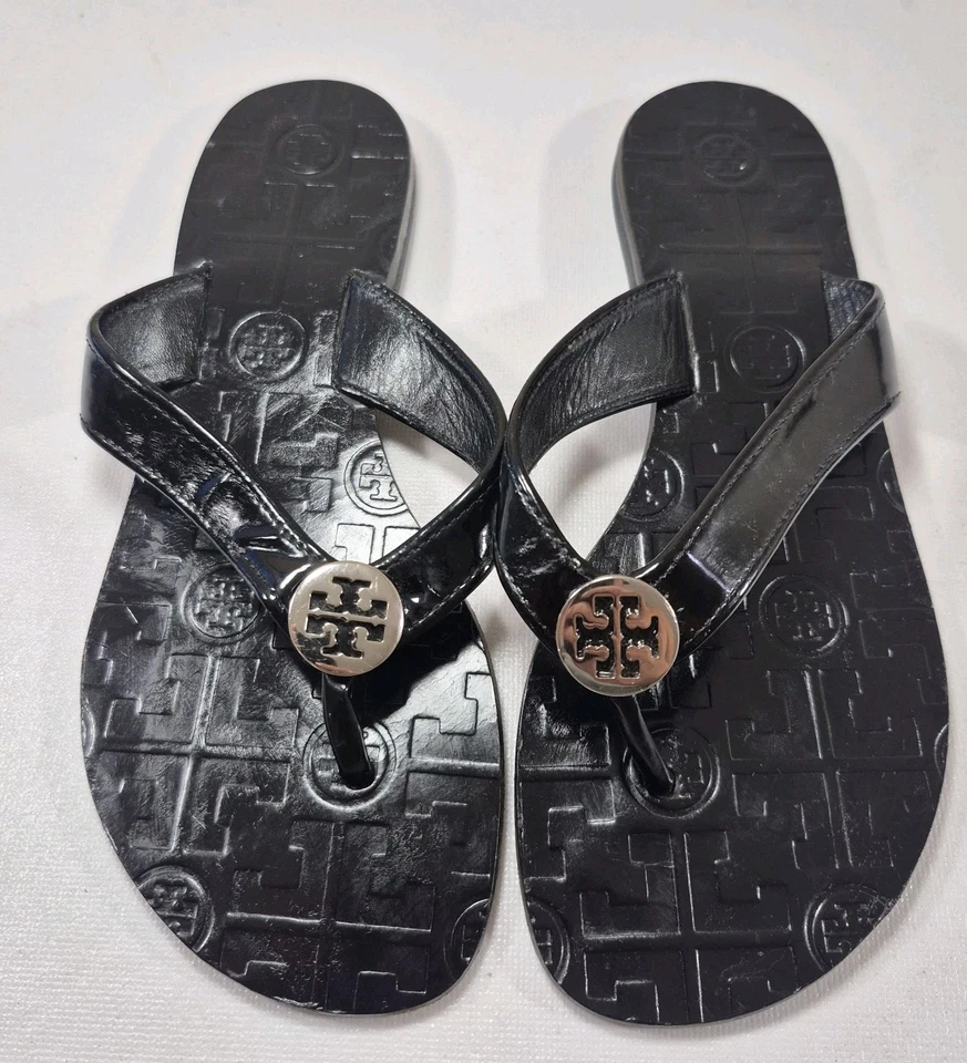 Sandalias TORY BURCH 5 M* THORA charol negro chanclas sandalias tanga Foto 4 de 4