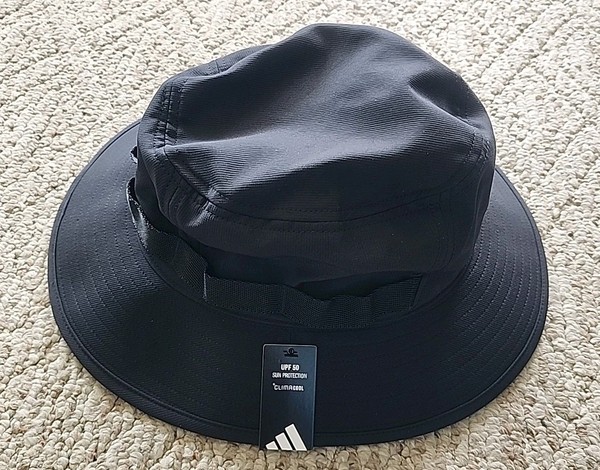 Sombrero tipo cubeta Adidas Victory, color negro, UPF 50, Climacool, con cordón ajustable, nuevo con etiqueta 2